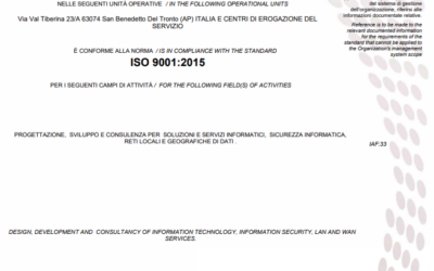 Certificazione ISO 9001 Tecnodata